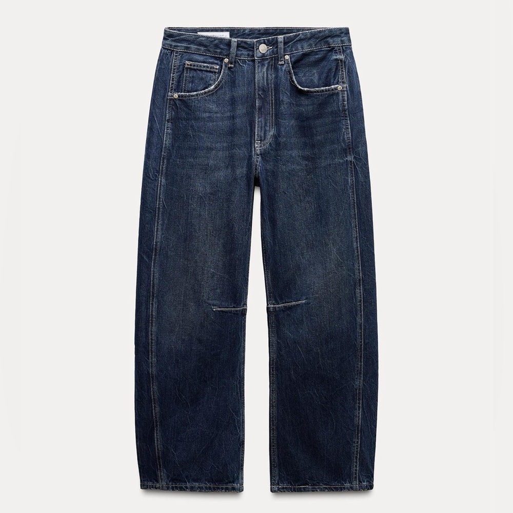 NWT Zara Relaxed Mid-Rise Balloon TRF Jeans 27 US 4